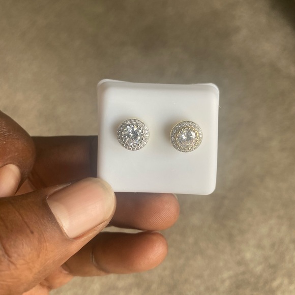 18 k men women diamond earrings - Picture 2 of 2
